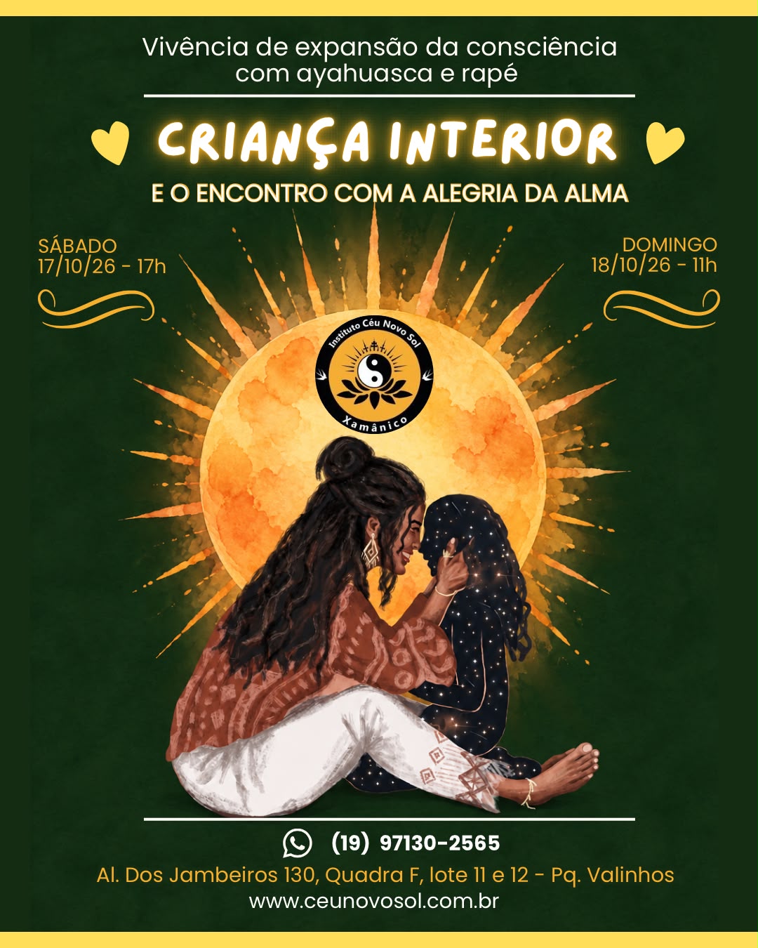 Cartaz do ritual Criança Interior e o encontro da alegria da alma